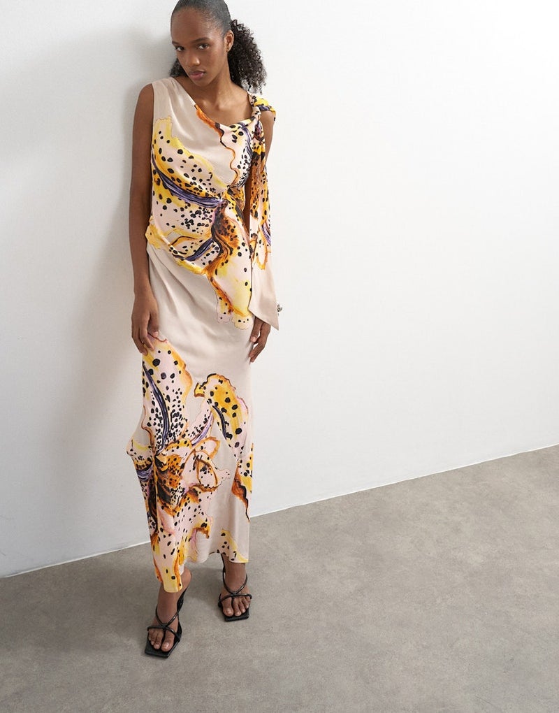 TOPSHOP Tie Neck  Woven Dress - Image 1