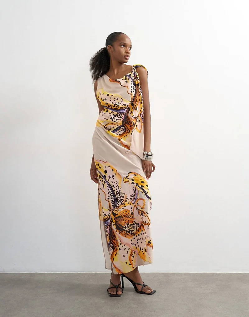 TOPSHOP Tie Neck  Woven Dress