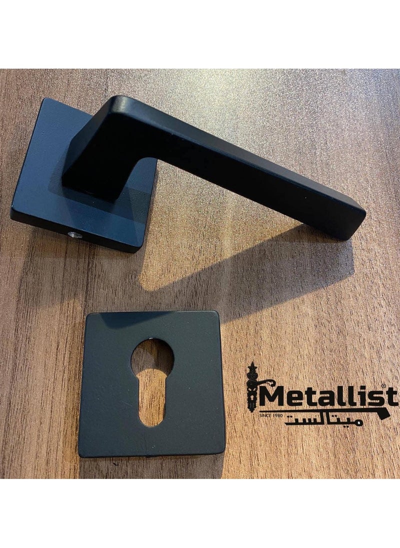 Rosetta Black Matte Cylinder Handle Set  - Image 1