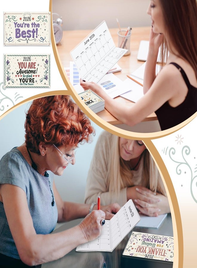 ReliThick 6 Pcs 2026 Pocket Calendar for Purse Monthly Planner Notebook Small Pocket Calendar Journals Notepads Appreciation Present Gift for Women Teacher School Office (Drawing Confetti) - Image 4