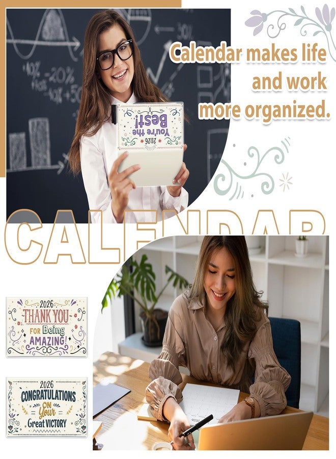 ReliThick 6 Pcs 2026 Pocket Calendar for Purse Monthly Planner Notebook Small Pocket Calendar Journals Notepads Appreciation Present Gift for Women Teacher School Office (Drawing Confetti) - Image 5