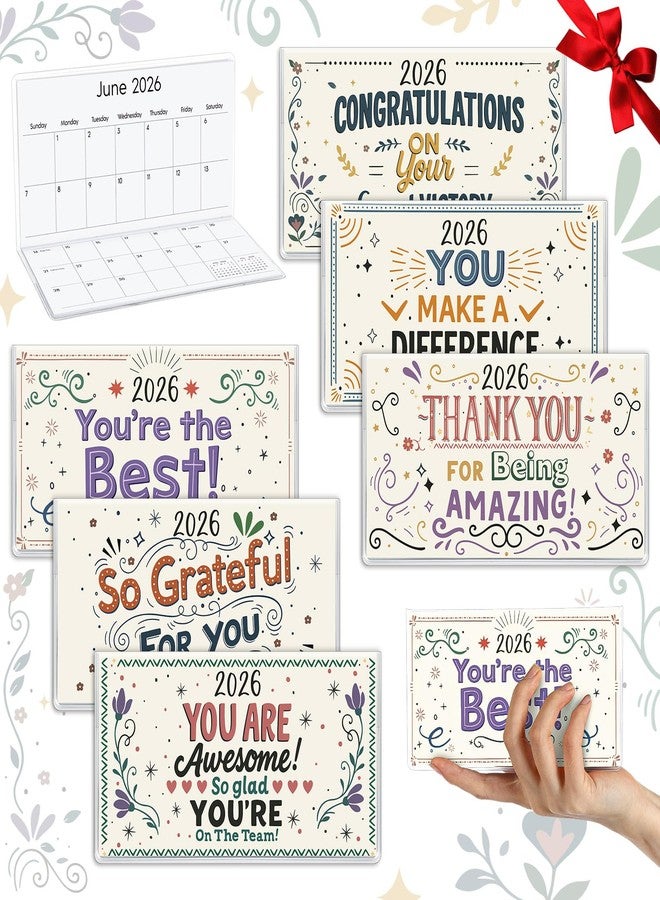 ReliThick 6 Pcs 2026 Pocket Calendar for Purse Monthly Planner Notebook Small Pocket Calendar Journals Notepads Appreciation Present Gift for Women Teacher School Office (Drawing Confetti) - Image 1