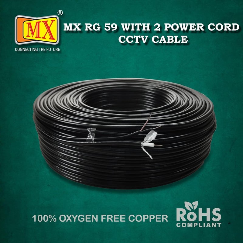 MX 100 Meter Pure Copper 31 Outdoor CCTV Camera Coaxial Cable For HighSpeed Audio Video Signal BNC Video for CCTV DVR Surveillance System Copper Patch Cord - Image 2