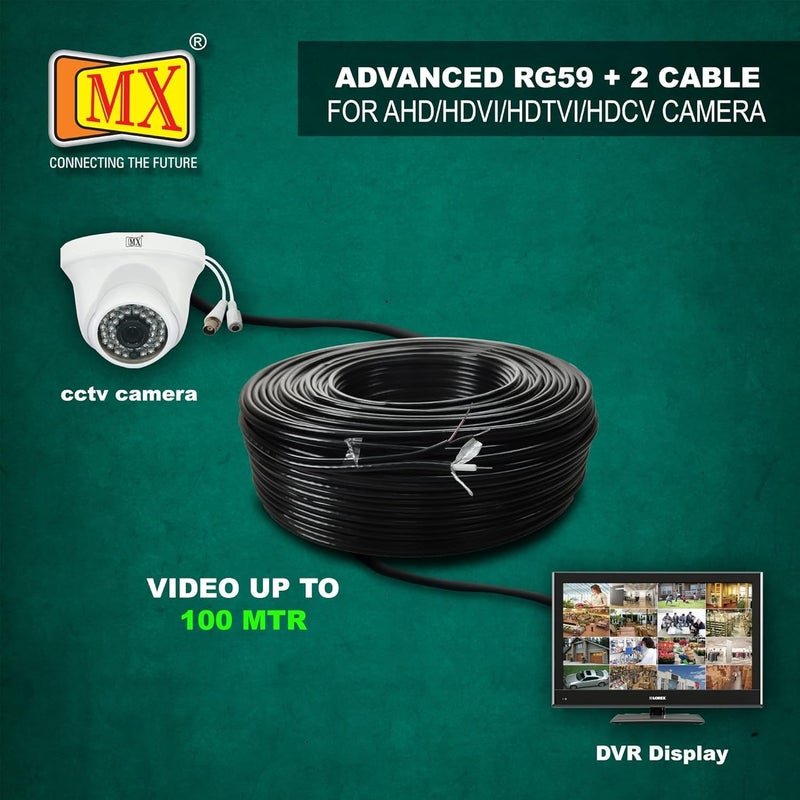 MX 100 Meter Pure Copper 31 Outdoor CCTV Camera Coaxial Cable For HighSpeed Audio Video Signal BNC Video for CCTV DVR Surveillance System Copper Patch Cord - Image 5