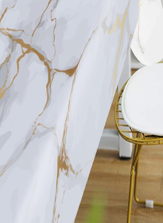 Mrcrypos Marble Tablecloth White and Gold Table Cloth Stain Resistant Washable 60x84 Inch Rectangle Tablecloths for Outdoor Picnic Kitchen Dinner - Image 4