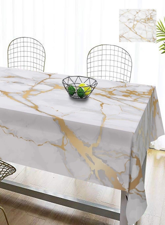 Mrcrypos Marble Tablecloth White and Gold Table Cloth Stain Resistant Washable 60x84 Inch Rectangle Tablecloths for Outdoor Picnic Kitchen Dinner - Image 1
