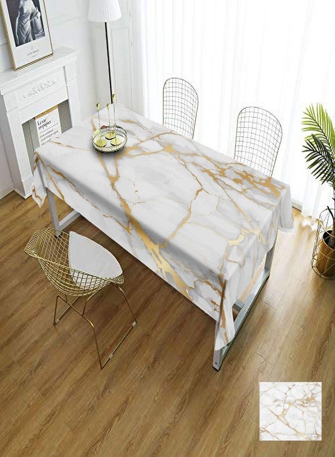 Mrcrypos Marble Tablecloth White and Gold Table Cloth Stain Resistant Washable 60x84 Inch Rectangle Tablecloths for Outdoor Picnic Kitchen Dinner - Image 3