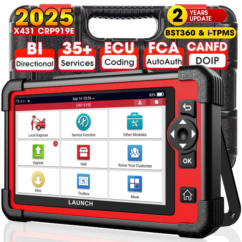 Launch LAUNCH X431 CRP919E OBD2 Scanner Bidirectional Scan Tool as X431 ECU Coding CAN FD DoIP 35 Reset Active Test AllinOne Full System Diagnostic Scanner FCA Autoauth 150 Brands 2 Yrs Update