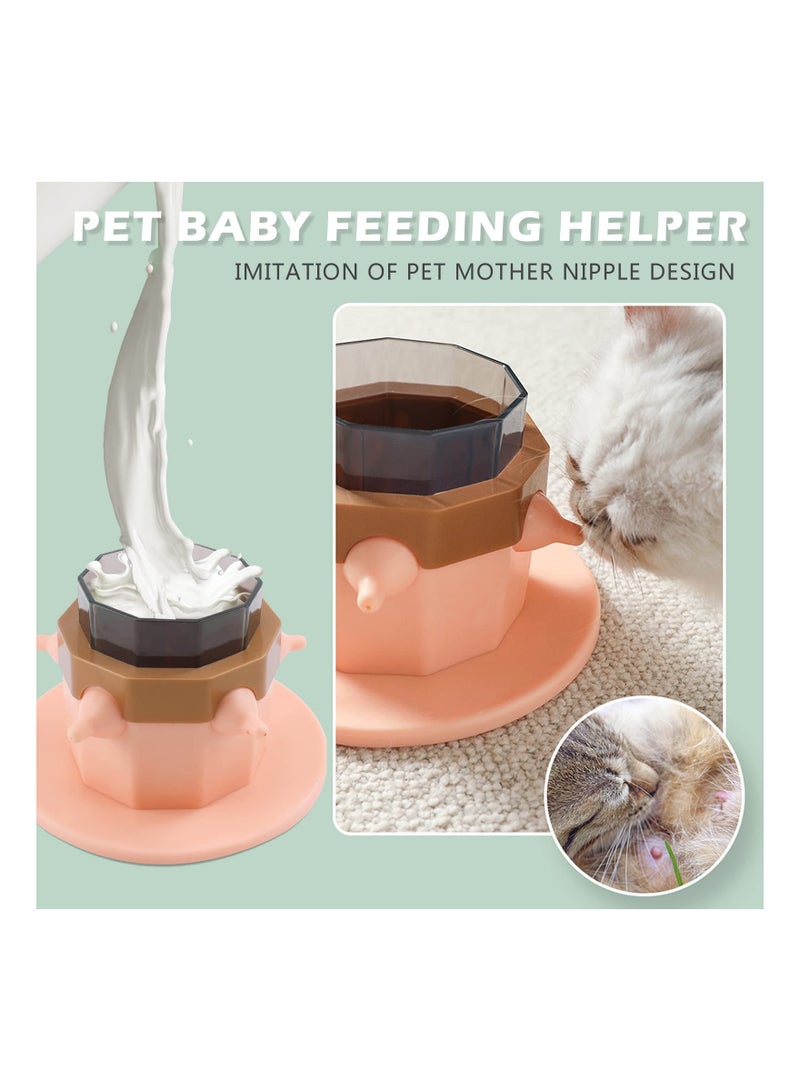 SOLARAE Puppy Feeder for Multiple Puppies - 400ml Milk Bowl with Lids & 5 Teats, Strong Suction Base, Ideal Feeding Station for Kittens, Puppies, and Rabbits. - Image 1