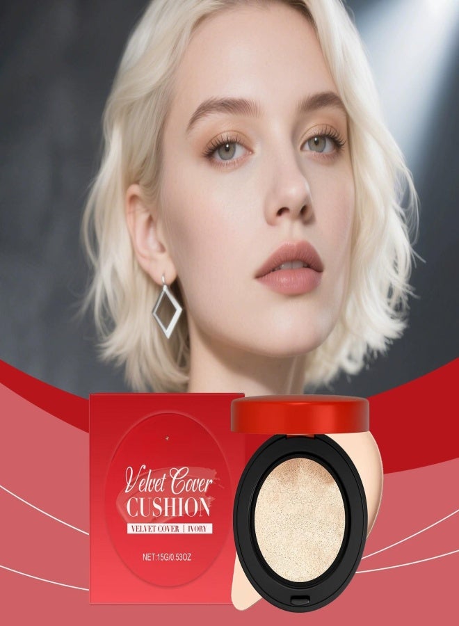 zephoco Moisturizing concealer cushion with velvet texture creates a soft and flawless base makeup    Beige - Image 5