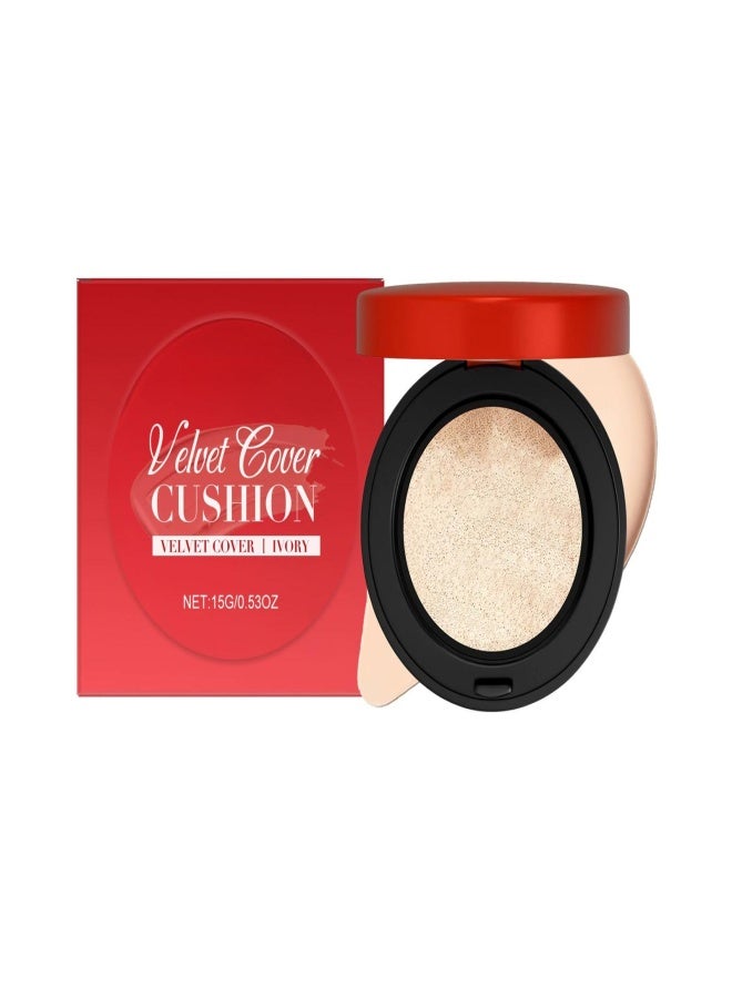 zephoco Moisturizing concealer cushion with velvet texture creates a soft and flawless base makeup    Beige - Image 4