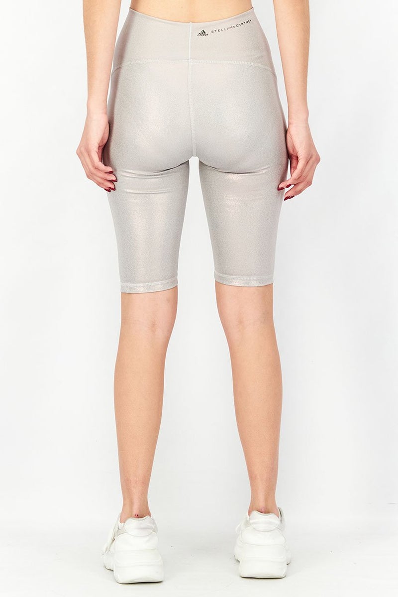 Adidas Adidas by Stella McCartney Women Sportswear Fit Brand Logo Training Shorts, Silver  - Image 2