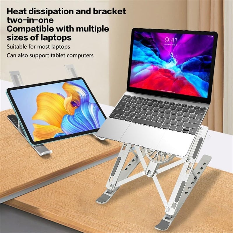 Laptop Stand Laptop Cooler Stand for Desk, Portable Foldable Laptop Bracket with Fan for 16-18 Inch Tablet Laptop Notebook Notebook Holder(Silver,16inch) - Image 4