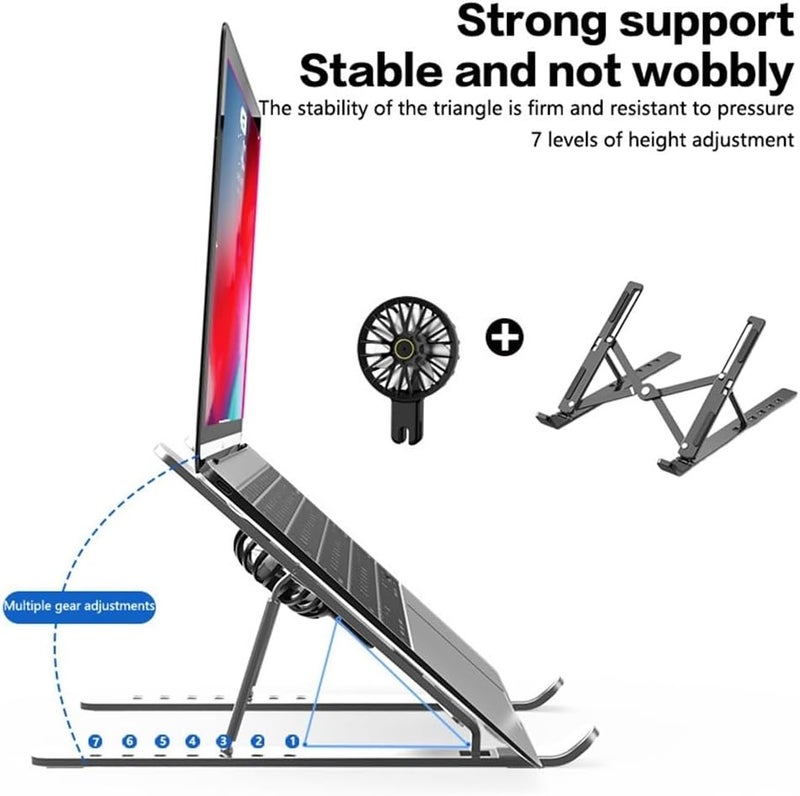Laptop Stand Laptop Cooler Stand for Desk, Portable Foldable Laptop Bracket with Fan for 16-18 Inch Tablet Laptop Notebook Notebook Holder(Silver,16inch) - Image 5