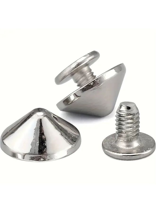 50 Sets Silvery Alloy Cone Spikes And Studs With Bullet Screw Back Punk Studs For Clothing Shoes Leather Craft Belts Bags Installation Tool - Image 3