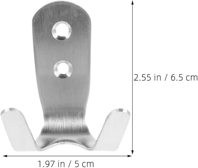 Stainless Steel Heavy Duty Wall Hooks 4 Pack for Towels Clothes Bags Outdoor Mount - Image 3