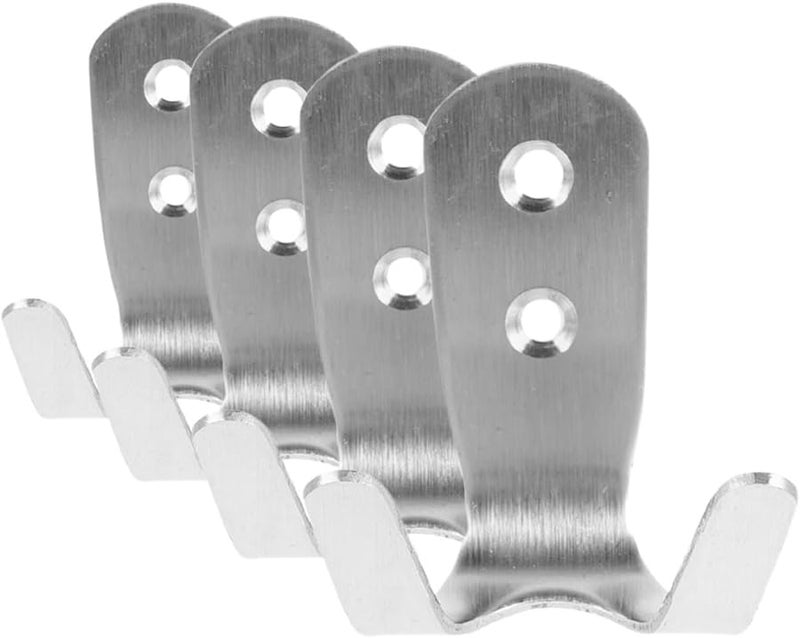 Stainless Steel Heavy Duty Wall Hooks 4 Pack for Towels Clothes Bags Outdoor Mount - Image 2