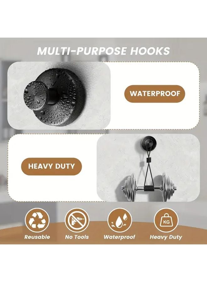 Stainless Steel 304 Vacuum Suction Cup Hooks 2pcs Silver 15LB Load Capacity - Image 5