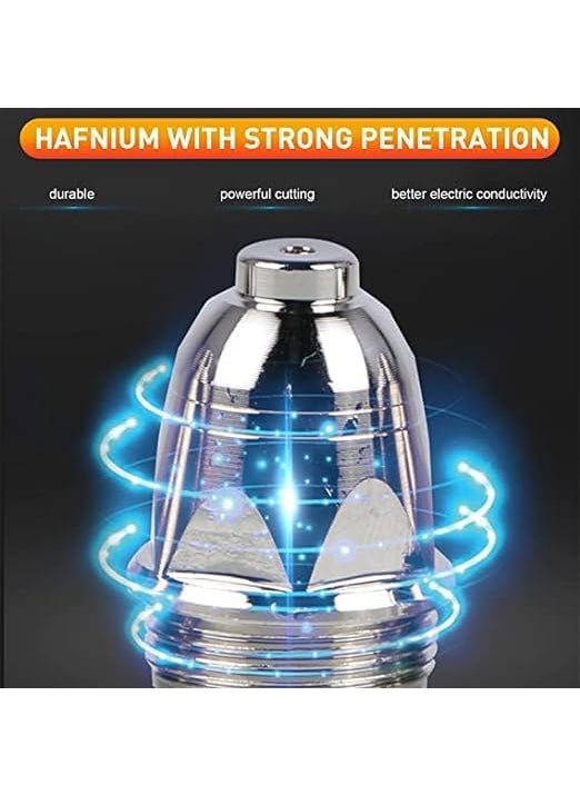 TECHNO TRONICS TECHNO TRONICS P80 Plasma Cutting Consumable Torch Tips Electrode 15 mm Nozzle Electrode Pack of 20 Pieces10 Big 10 Small 80AMPlasma Cutting Torch Silver P80  - Image 3