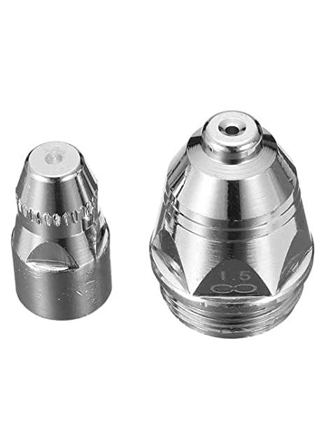 TECHNO TRONICS TECHNO TRONICS P80 Plasma Cutting Consumable Torch Tips Electrode 15 mm Nozzle Electrode Pack of 20 Pieces10 Big 10 Small 80AMPlasma Cutting Torch Silver P80  - Image 5