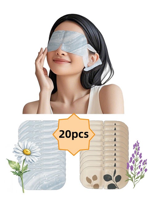 20 Packs Steam Eye Masks for Dry Eyes, Warm Compress Relief for Eye Fatigue & Puffiness, Sleep Heated Eye Mask, Disposable Travel Essentials, Spa Relaxation Gift for Women, 10Pcs Lavender and 10Pcs Calendula