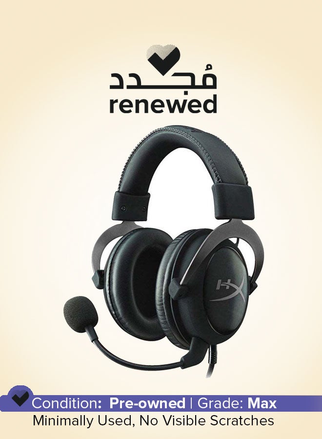 HYPERX Renewed - HyperX Cloud II Gaming Headset for PC & PS4, 53mm Drivers, Virtual 7.1 Surround Sound, Advanced Audio Control Box, HyperX Signature Comfort, Detachable Mic, 3.5mm Cable, Black / Gunmetal | 4P5L9AA - Image 1