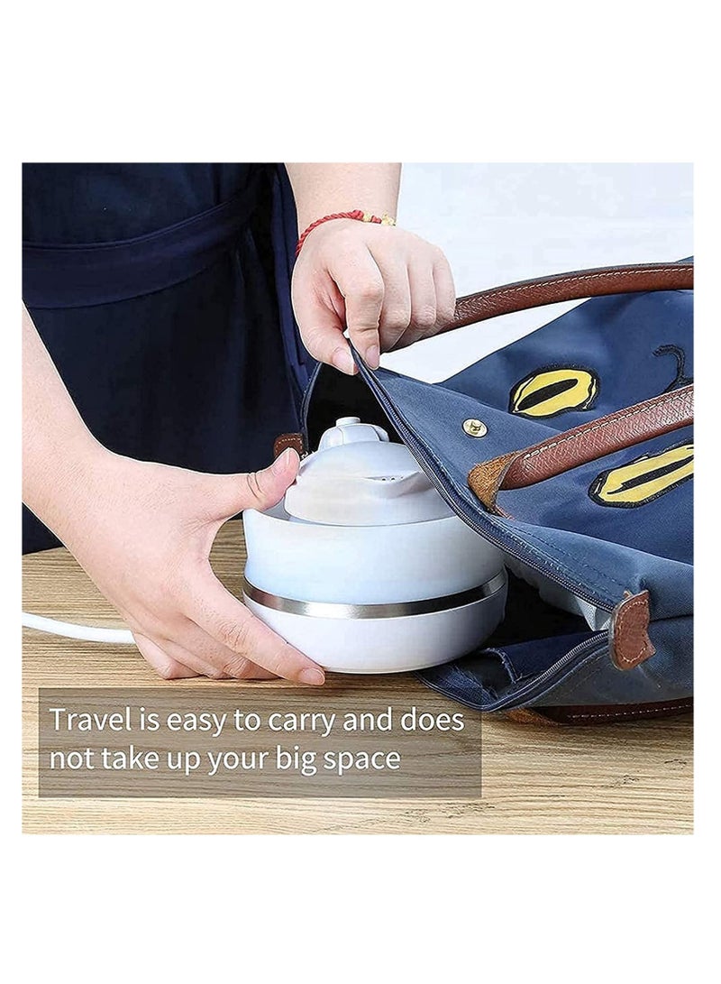 غلاية كهربائية قابلة للطي للسفر - غلاية محمولة فائقة النحافة مصنوعة من السيليكون عالي الجودة، جهد مزدوج وسلك طاقة قابل للفصل، 555 مل 110-220 فولت أمريكي (أبيض) - Image 4