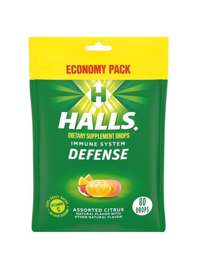 HALLS Defense Assorted Citrus Vitamin C Drops, Economy Pack, 80 Drops - Image 1