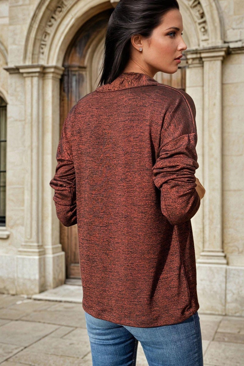 Weshaya بلوزة نسائية بورجوندي - Image 2