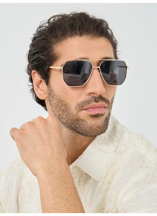 Styli Styli Double Bridge Aviator Sunglasses With Nose Pads