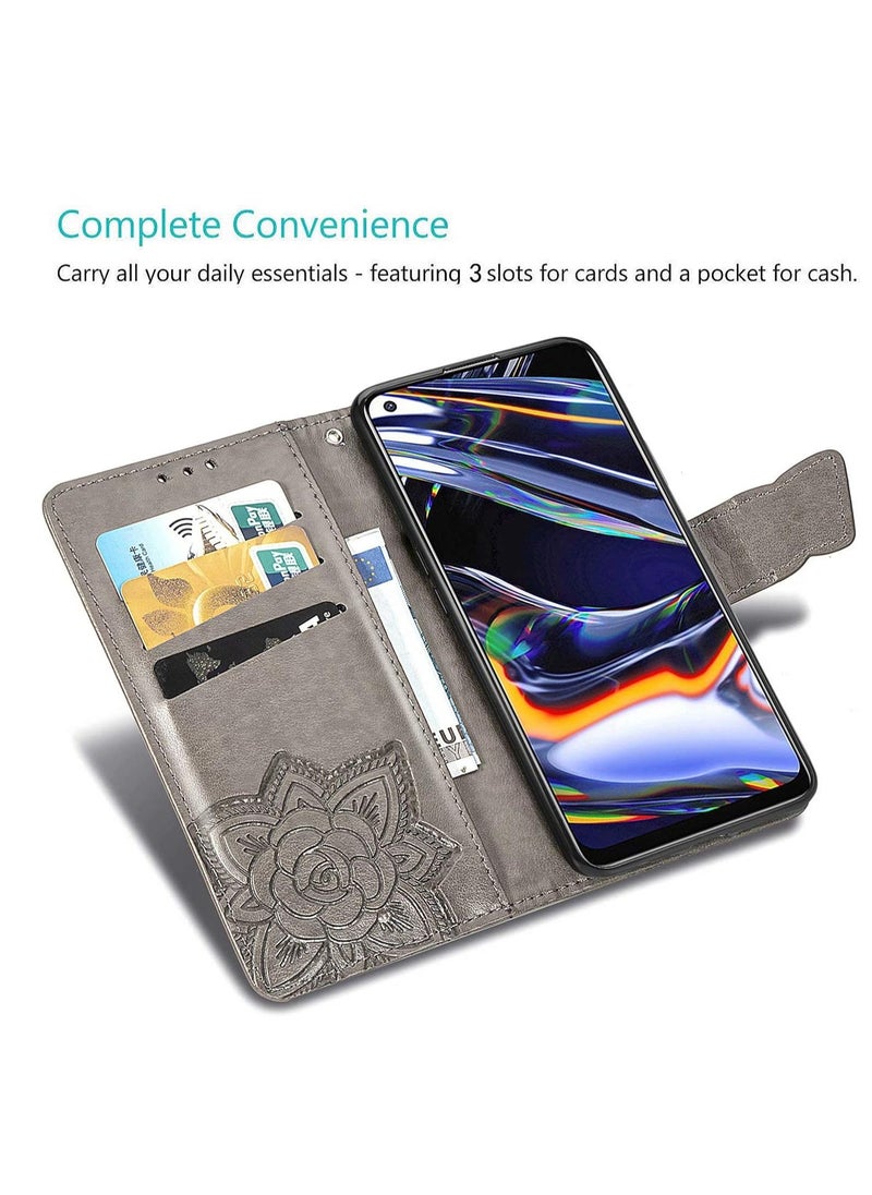 Generic Case for Rakuten Big S Phone Case, Card Slots, Kickstand Feature, Luxury PU Leather Wallet Case Flip Folio Cover, Cover for Rakuten Big S.(Gray)  - Image 2