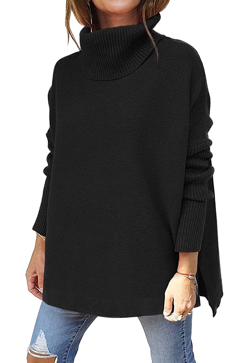 LILLUSORY Oversized Turtleneck Pullover Sweater Women 2026 Long Tunic Cozy Winter Trendy Plus Size Poncho Cowl Neck Cute Casual Early Fall Fashion Must Have Work Old Money Clothes Outfit Clothing - Image 1
