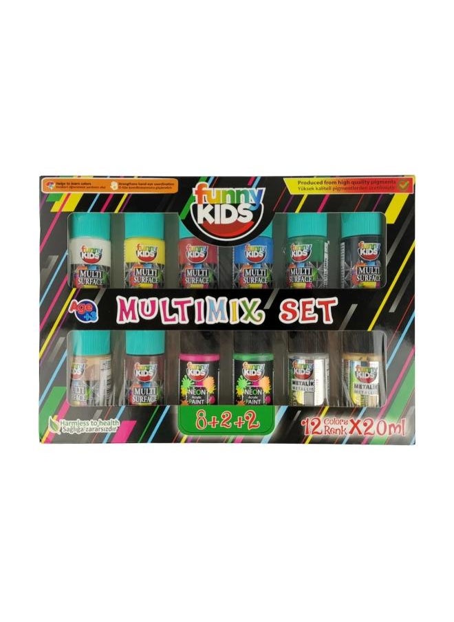 Generic - Funny Kids Multimix Acrylic Paint 20ml Set of 12 - Image 1