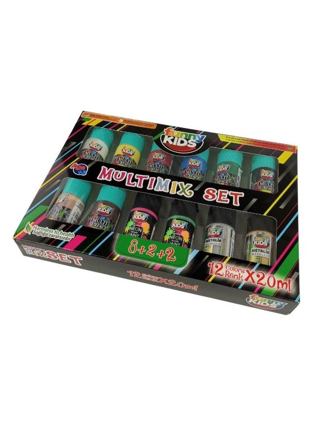 Generic - Funny Kids Multimix Acrylic Paint 20ml Set of 12 - Image 1