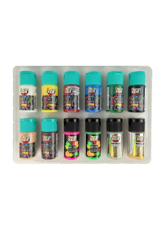 Generic - Funny Kids Multimix Acrylic Paint 20ml Set of 12 - Image 1