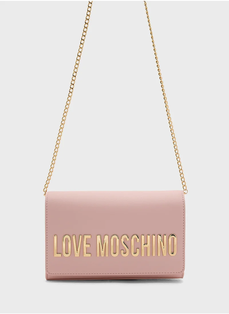 Love Moschino Chain Detailed Flap Over Clutche