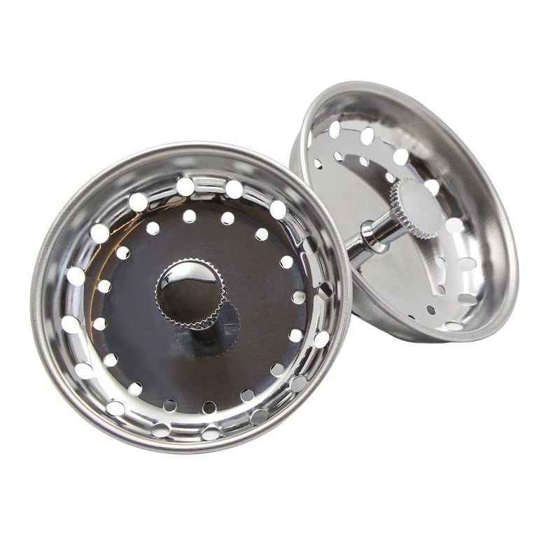 Zm 2 Pack - Kitchen Sink Strainer and Stopper Combo Basket Replacement for Standard 3-1/2 inch Drain, Stainless Steel Basket with Plastic Knob, Rubber Stopper Bottom - Image 2