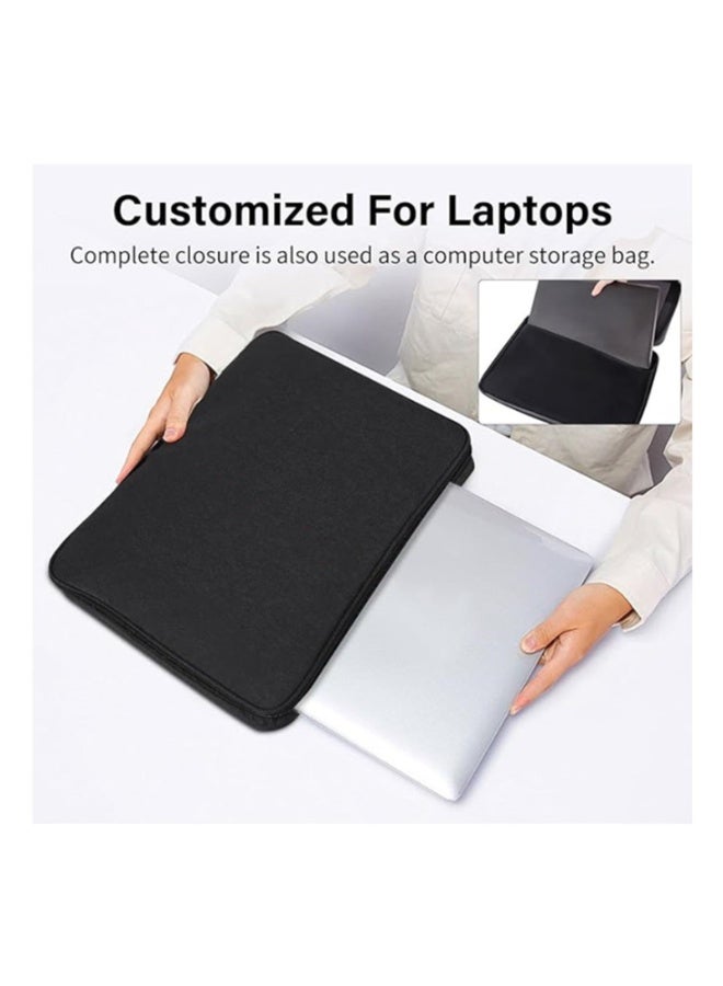 Portable Laptop Sun Shade and Privacy Cover for 14-inch Laptops, Black Oxford Fabric, Foldable - Image 3