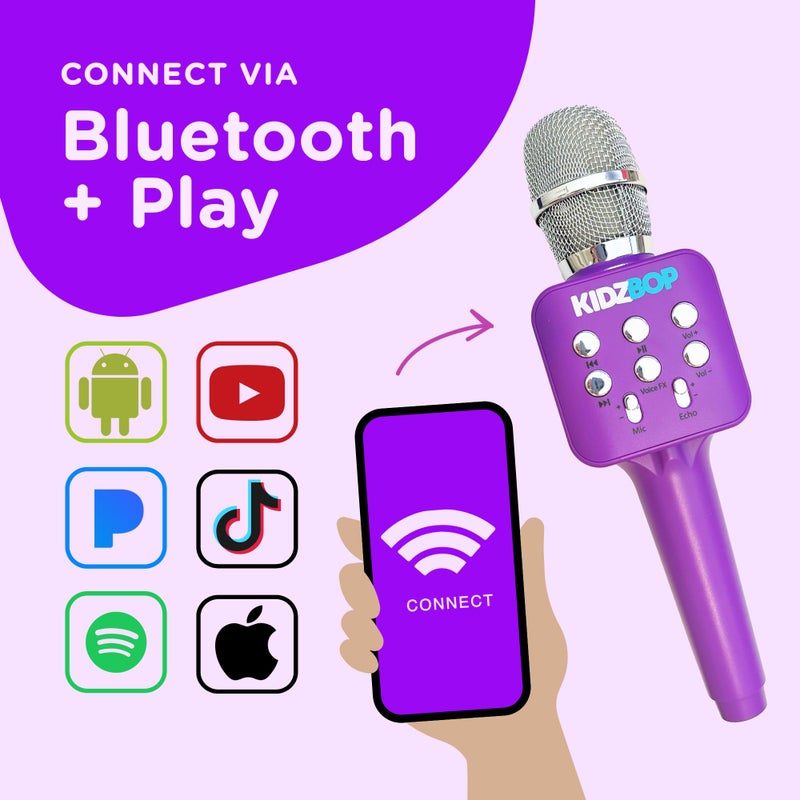 Move2Play, Kidz Bop Karaoke Microphone | The Hit Music Brand for Kids | Toy for Girls & Boys Ages 2, 3, 4, 5, 6, 7, 8+ Years Old | Gift & Birthday Present - Image 3