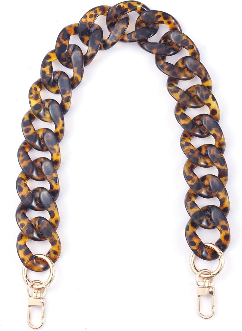 AUMEY Handbag Chain Straps Acrylic Purse Chain Strap Fashionable Replacement Purse Clutches Handles for Purse Handbags DIY Crafts, 19 inch of Each (MSL02- Leopard print) - Image 2
