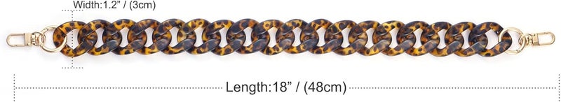AUMEY Handbag Chain Straps Acrylic Purse Chain Strap Fashionable Replacement Purse Clutches Handles for Purse Handbags DIY Crafts, 19 inch of Each (MSL02- Leopard print) - Image 3