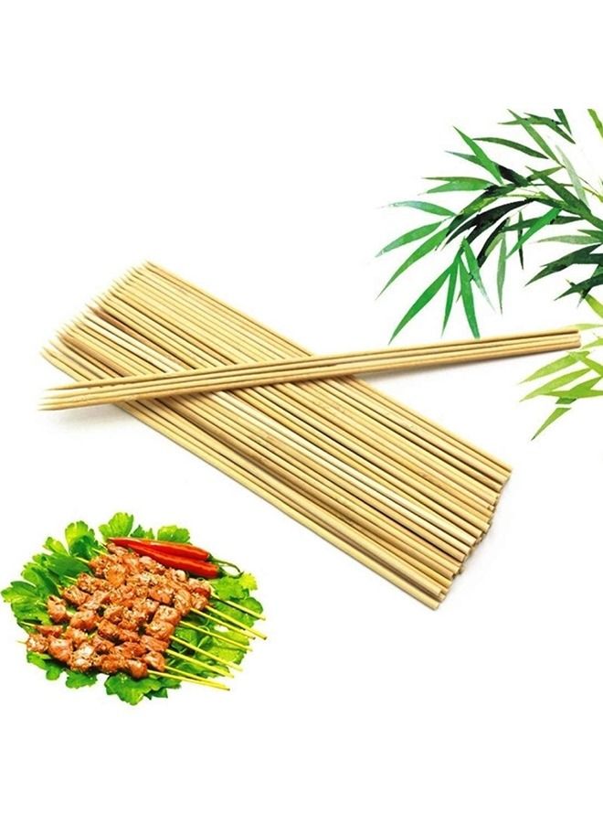SNH SNH Packing Bamboo Skewer Wooden Sticks 35cm For BBQ Barbecue Kebab Marshmallow Roasting 100 Pieces  - Image 2