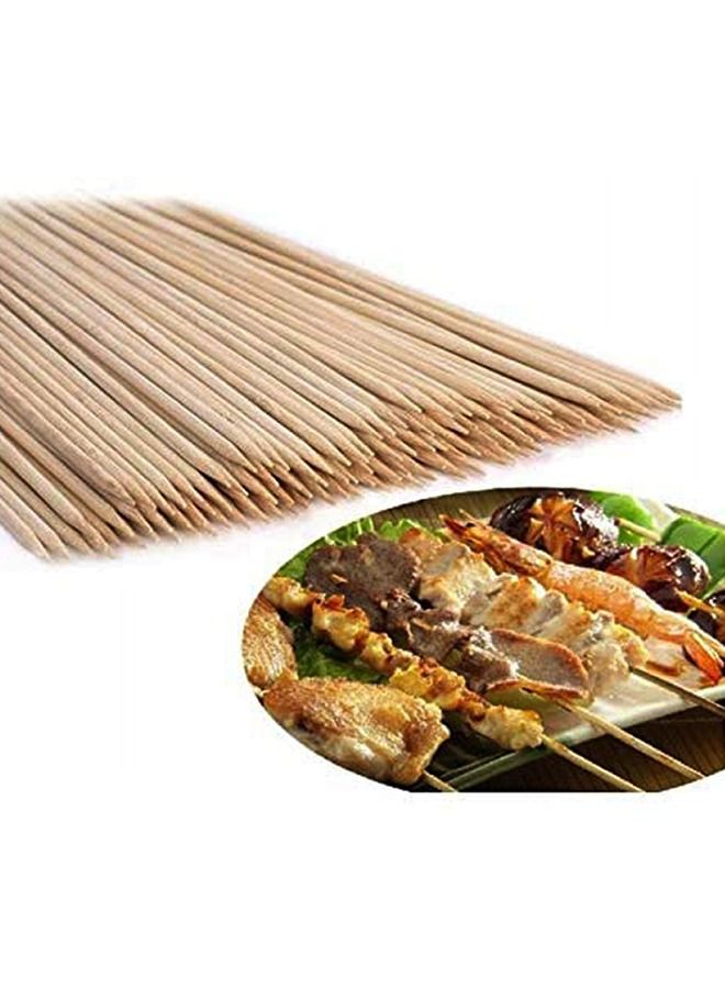SNH SNH Packing Bamboo Skewer Wooden Sticks 35cm For BBQ Barbecue Kebab Marshmallow Roasting 100 Pieces  - Image 3