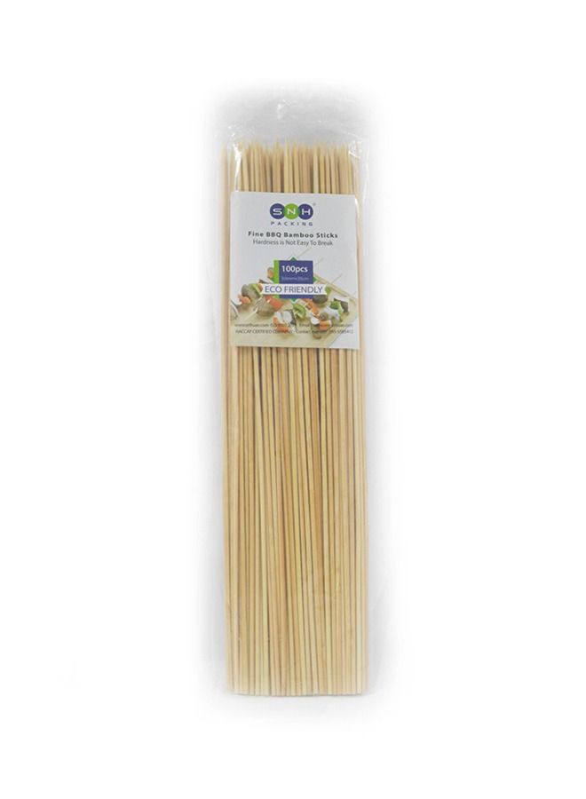 SNH SNH Packing Bamboo Skewer Wooden Sticks 35cm For BBQ Barbecue Kebab Marshmallow Roasting 100 Pieces  - Image 1