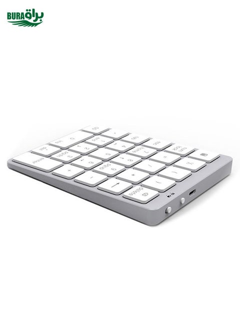 N960 Ultra-thin Universal Aluminum Alloy Rechargeable Wireless Bluetooth Numeric Keyboard (Silver)