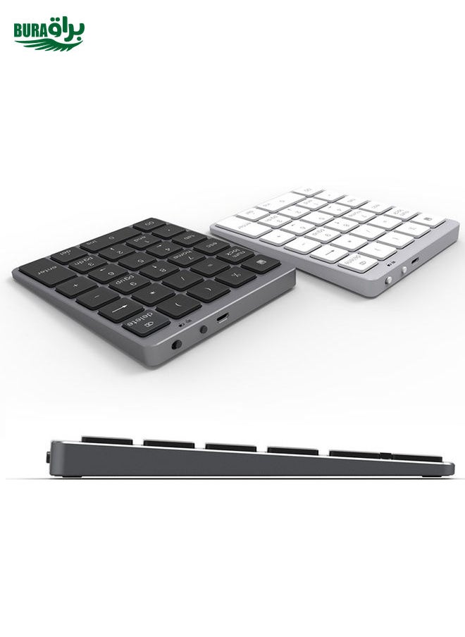 N960 Ultra-thin Universal Aluminum Alloy Rechargeable Wireless Bluetooth Numeric Keyboard (Silver)