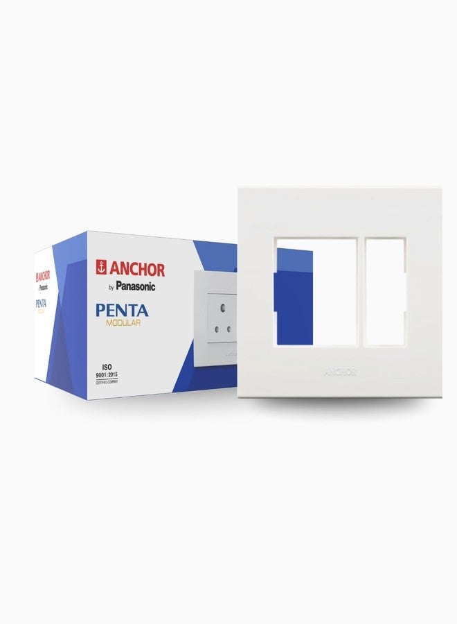 أنكور لوحة مفاتيح كهربائية من نوع Anchor by Panasonic Penta Modular Regular 2، مع ضمان لمدة 10 سنوات في الموقع (أبيض، 65902) - Image 1