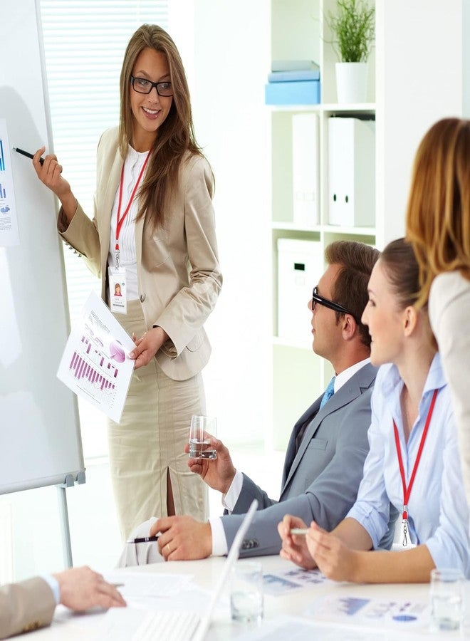 JSMSH Tubeless Flat Lanyard ID Badge Lanyards with Swivel J-Hook for ID Name Tags and Badge Holders (Red, Pack of 50) - Image 5