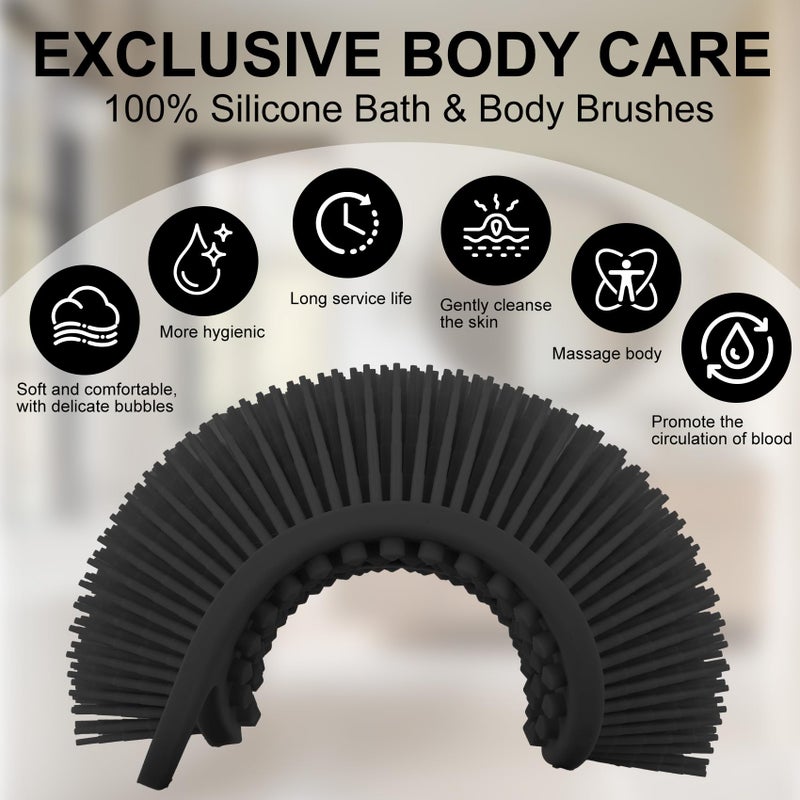 Slergut Soft Silicone Body Scrubber, 2 PCS Exfoliating Silicone Loofah, Body Scrubber Shower Brush Exfoliating and Massage 2 in 1, Bath Shower Brush for Cleaning Sensitive Skin Kids Women Men, Lather Well - Image 3