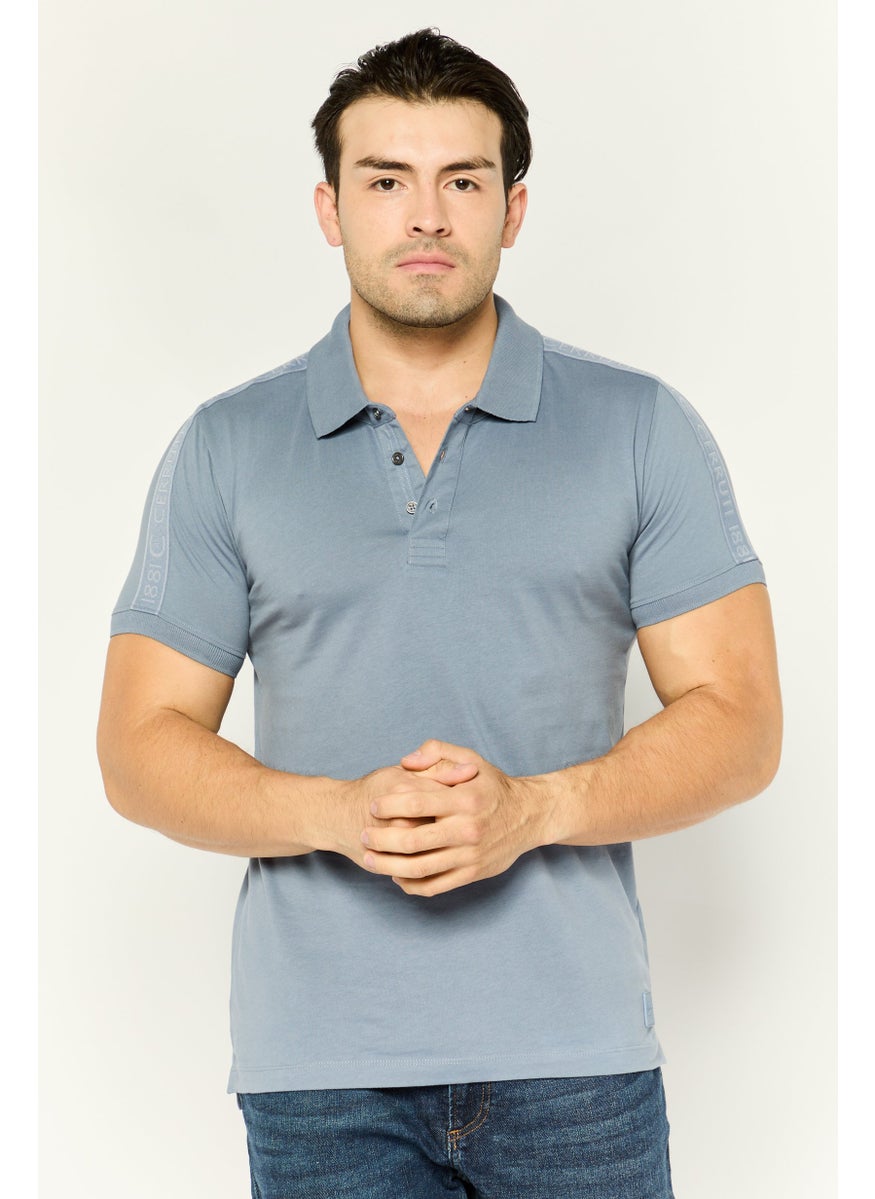 Men Regular Fit Brand Logo Short Sleeves Polo Shirt, Slate Grey - pzsku/ZC83276313255B93D246DZ/45/_/1737642006/10a84148-2713-44d7-ac38-7746e42b2ea1